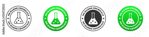 No harsh chemicals icon set. Vector illustration.
