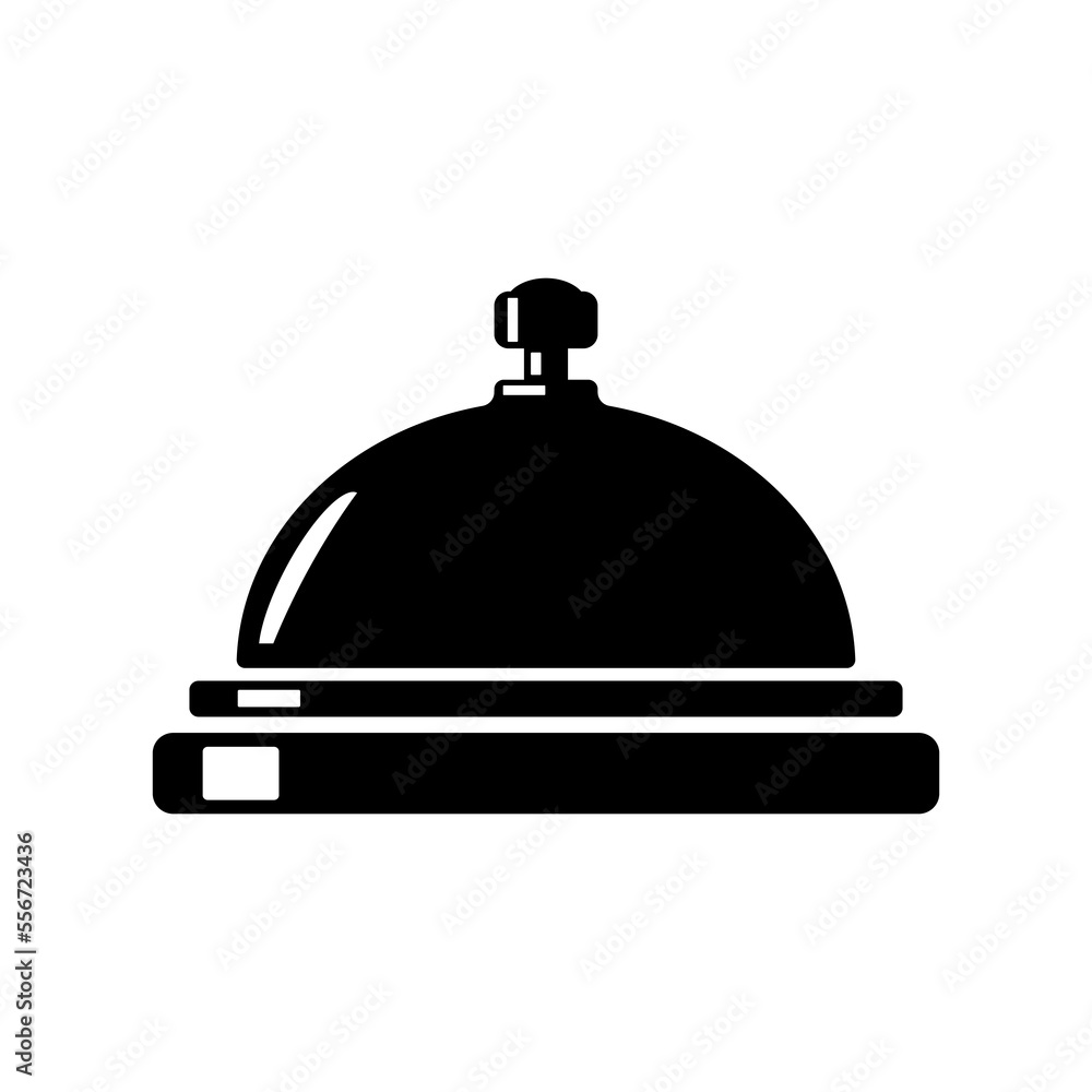 Obraz premium Hotel Service Bell - Vector Illustration Black Silhouette Design Logo