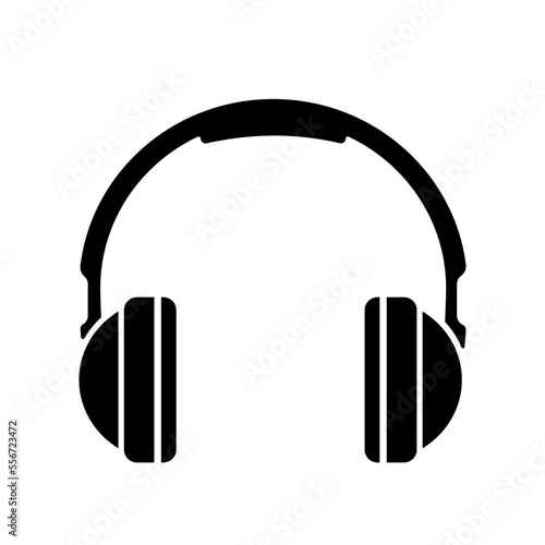 Headphones Icon - Vector Illustration Black Silhouette Design Logo