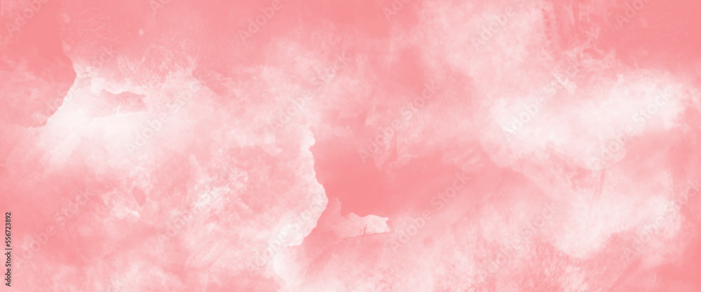 Soft pastel pink watercolour background painted on white paper texture.
Pink watercolor illustration on white paper texture. Pink watercolor background concept, vector.