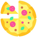 Pizza icon, New year realated vector