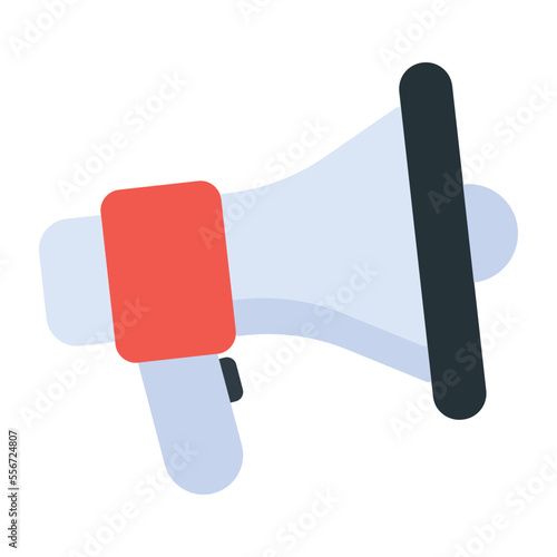 A flat icon design of megaphone 
