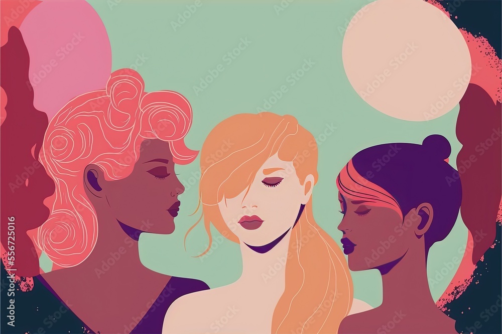Group of friends, girlfriends, flat vector style, CMYK pastel colors, illustration made with Generative AI
Group of friends, girlfriends, flat vector style, CMYK pastel colors, illustration made with Generative AI