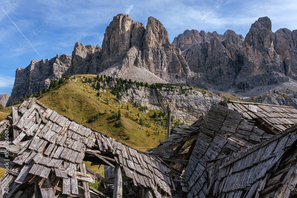 Breathtaking view of the extraordinary stone formations in the Dolomites mountains in South Tyrol, Italy Breathtaking view of the extraordinary stone formations in the Dolomites mountains in South Tyrol, Italy
