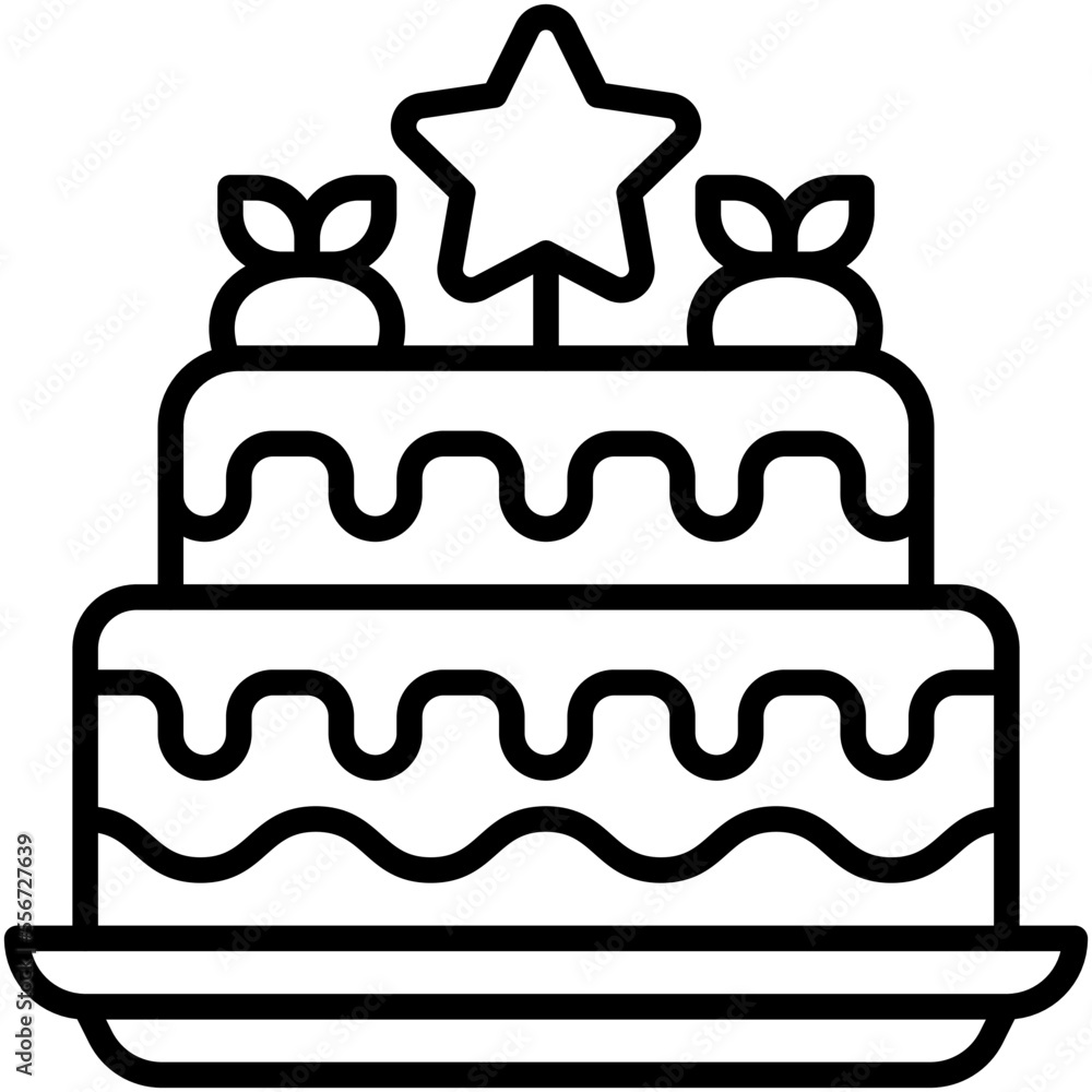 Cake icon, New year realated vector Cake icon, New year realated vector