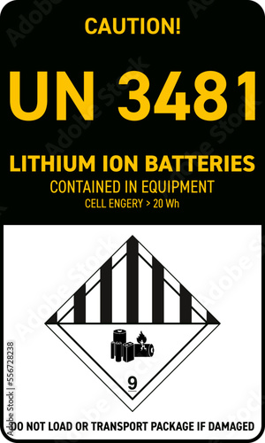 UN 3481 lithium ion batteries with more than 20 Wh
