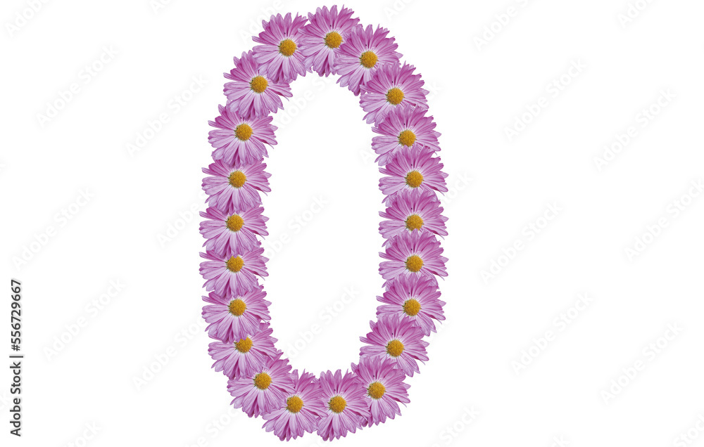 Number zero made with pink flower isolated on white background. Spring concept idea. Number zero made with pink flower isolated on white background. Spring concept idea.