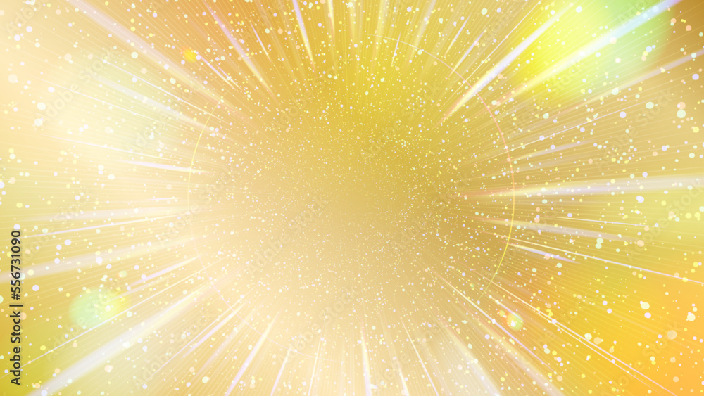 Fototapeta premium ゴールドホログラムカラーの光の放射背景