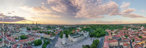 Vilnius Old Town with Cathedral Square in Background. Vilnius is Famous of Unesco Heritage Old Town Buildings. One of the most beautiful Baltic Countries