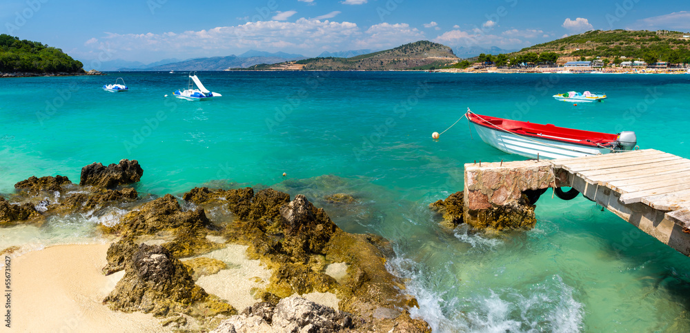amazing blue sea in Ksamil in Albania