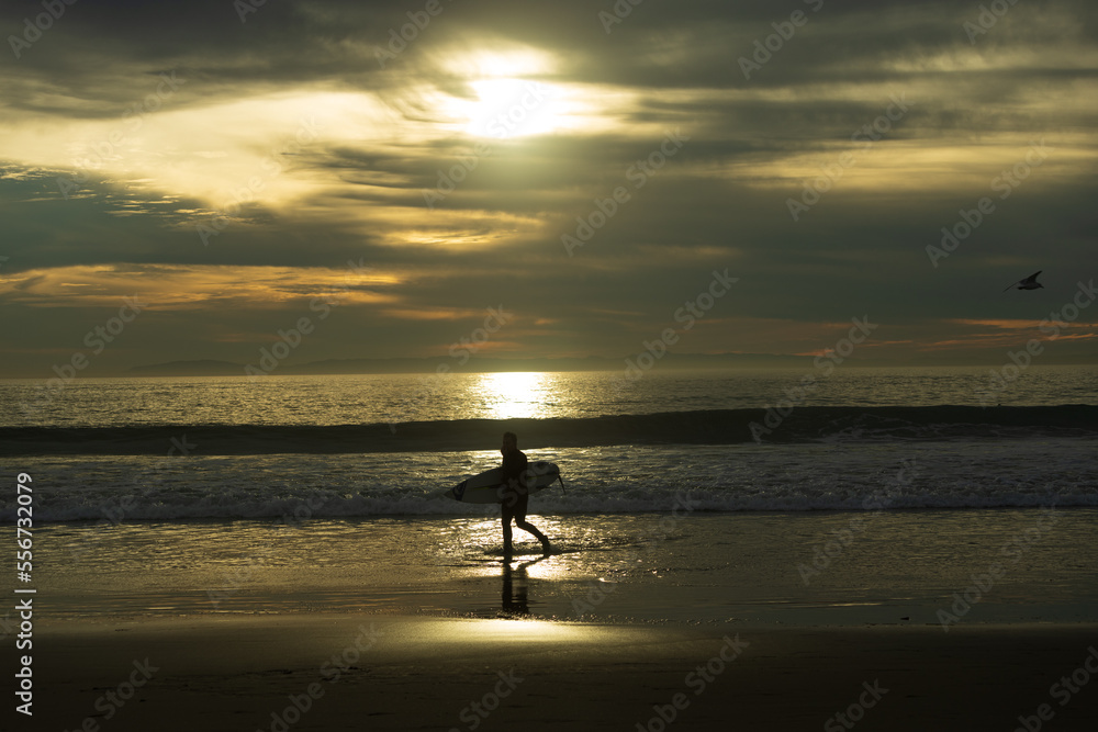 Newport Surfer at Sunset