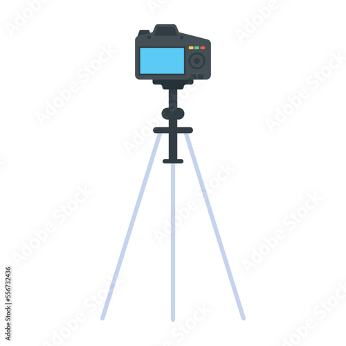 Trendy flat icon of tripod camera 