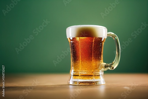 A Glass of Beer on a Green ...