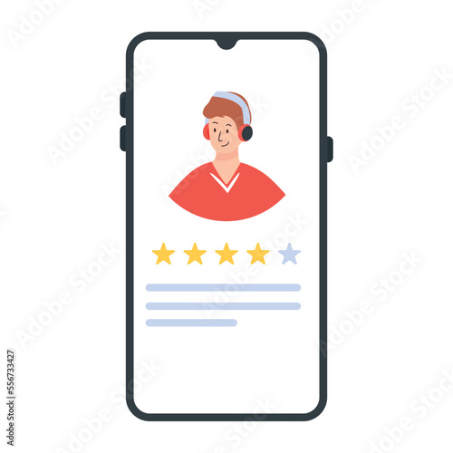 Modern flat icon of customer reviews