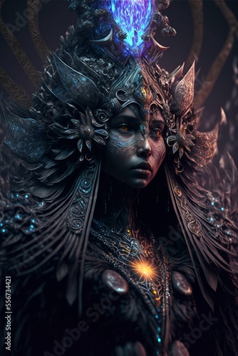 Generative AI Beautiful depiction of a powerful woman Inca goddess.