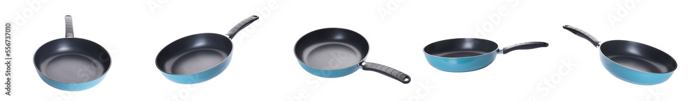 New frying pan isolated on white background. New frying pan isolated on white background.