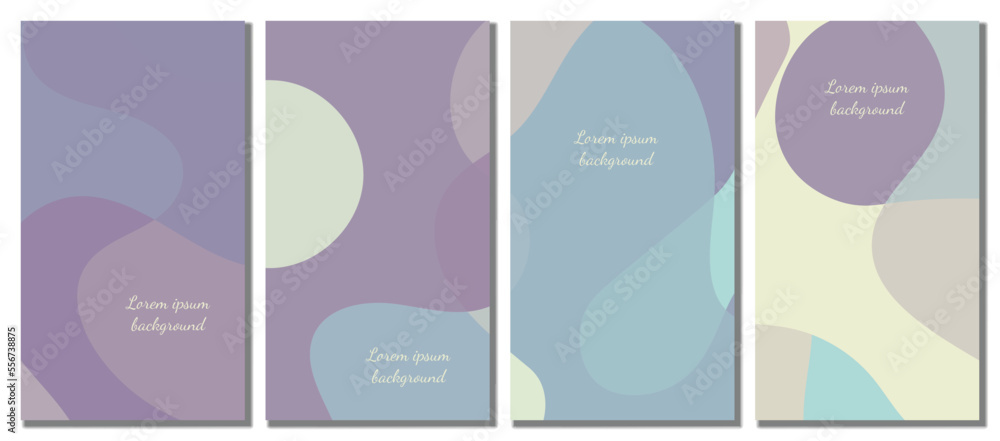 Abstract wavy set background. Design with pastel color.