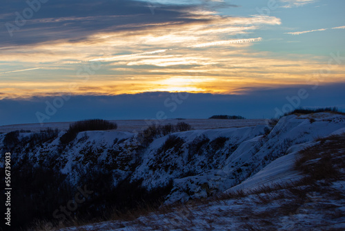 Sunset over prairie valley