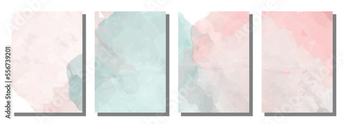 Abstract watercolor brush background. Set background. © Threecorint