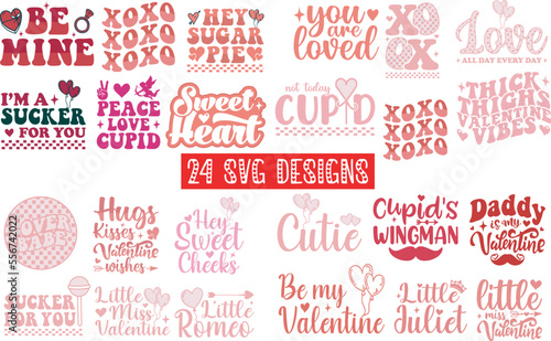 Valentine's Day SVG Bundle Cut Files -valentine's day SVG, Vector Design, valentine's day SVG File, valentine's day Shirt SVG, valentine's day mug SVG, Retro valentine's day SVG
