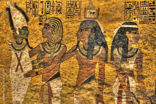 Greeting King Tut (Middle), Tomb of Tutankhamun, KV #62, Valley of the Kings, UNESCO World Heritage Site; Luxor, Egypt photo