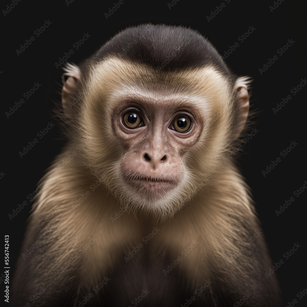 a close up portrait of a capuchin monkey a close up portrait of a capuchin monkey