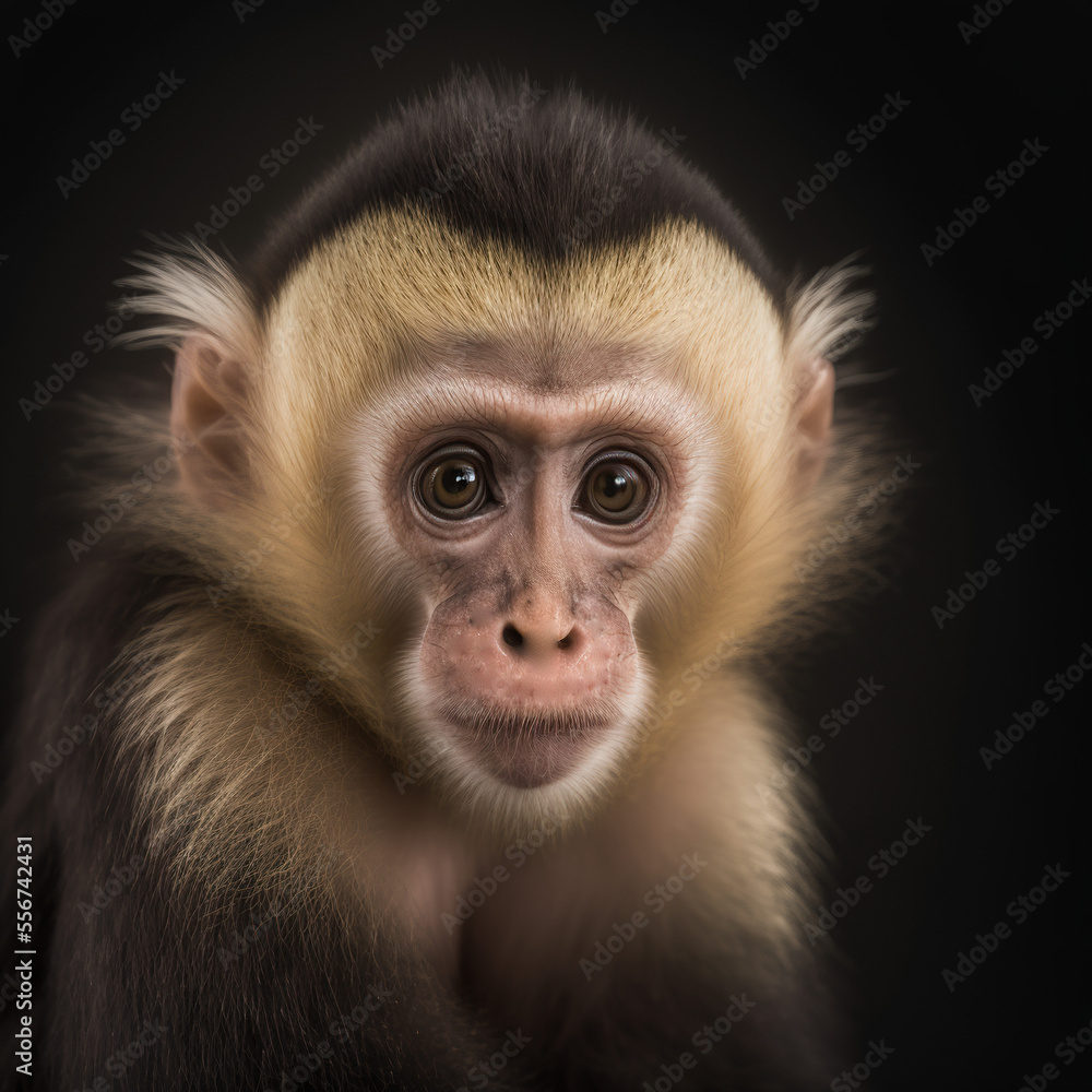 a close up portrait of a capuchin monkey a close up portrait of a capuchin monkey