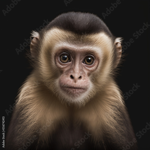 a close up portrait of a capuchin monkey © Raanan