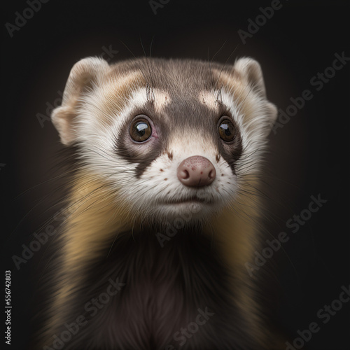 a close up portrait of a ferret © Raanan