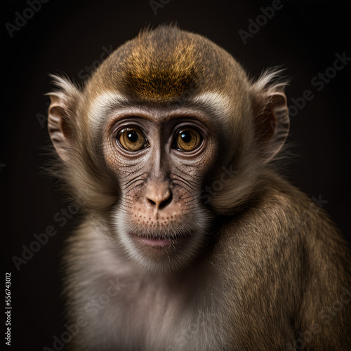 Aa closeup portrait of a macaque monkey © Raanan