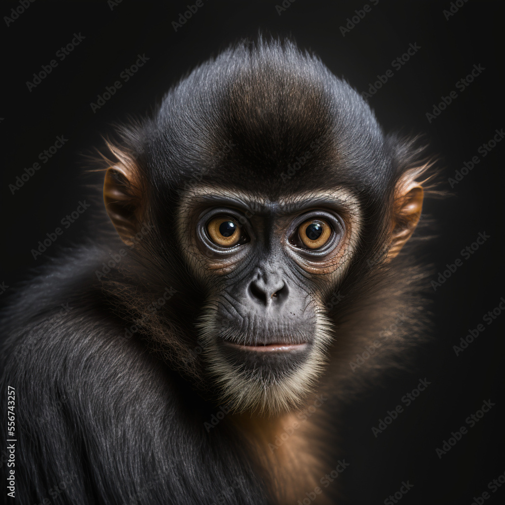 a close up portrait of a spider monkey a close up portrait of a spider monkey
