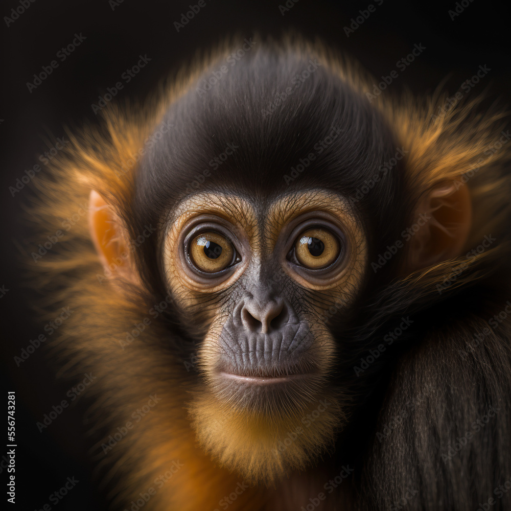 Fototapeta premium a close up portrait of a spider monkey