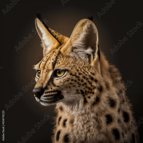 close up portrait of a serval photo