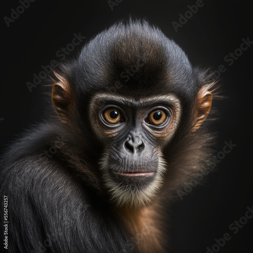 a close up portrait of a spider monkey © Raanan