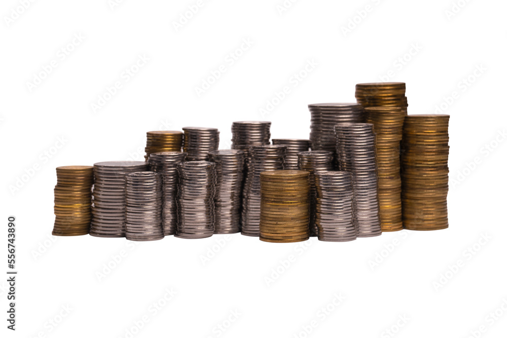 Pile of coins isolated on a white background. Pile of coins isolated on a white background.