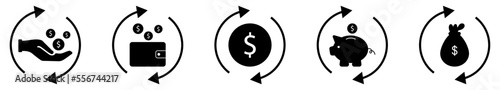 Set of cashflow icons. Symbol for website design, logo, app, UI. Vector illustration EPS10
