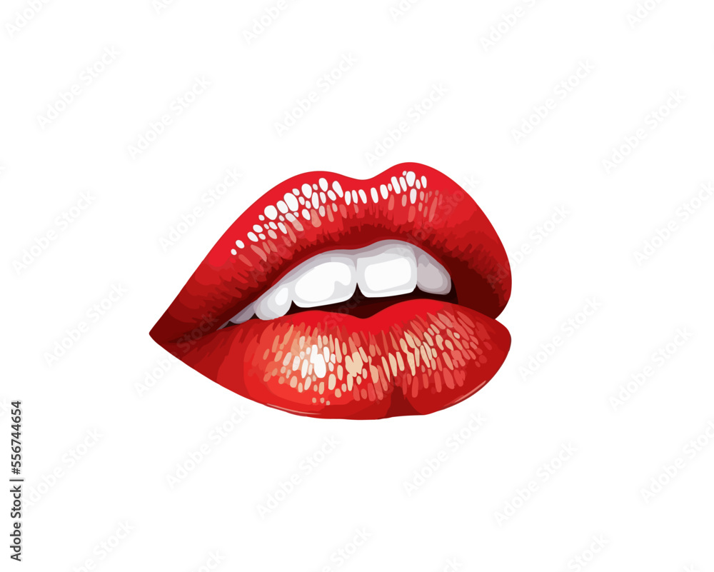 glossy, closeup, color, symbol, valentine, pretty, love, women, fashion, illustration, background, mouth, sexy, passion, female, white, beautiful, red, kiss, lipstick, isolated, beauty, woman, makeup,