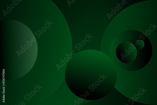 Abstract green background with geometric elements – dark and lights circles and curves. Elegant wallpaper design for poster, brochure, presentation, websites etc.