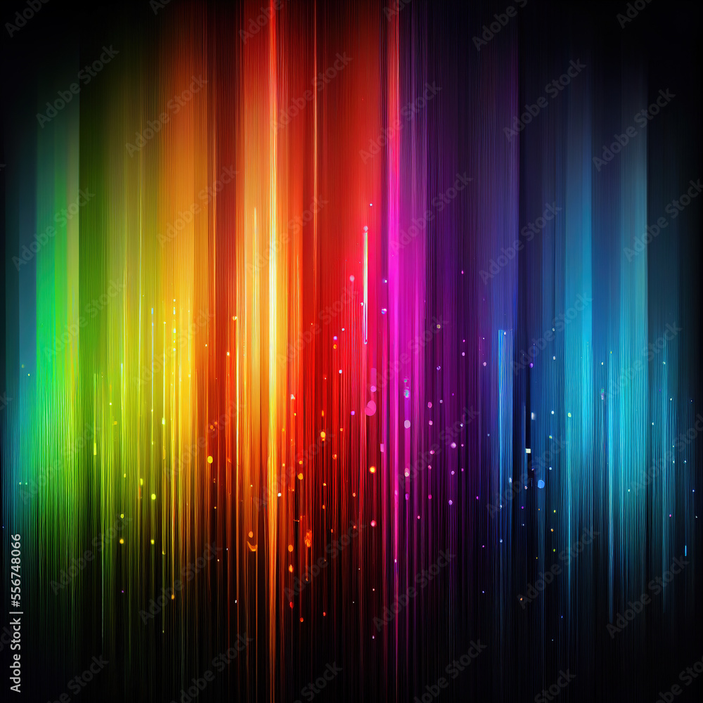 abstract background with colorful spectrum on black. Generative Ai