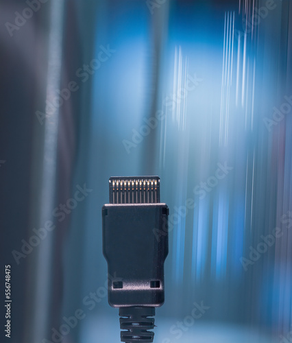 Ethernet connector cable close up .
