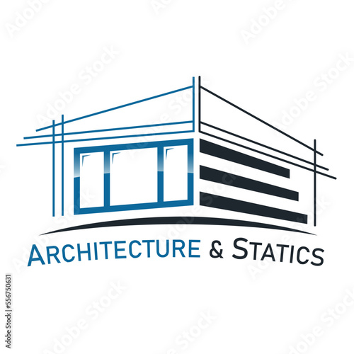 Architektur und Statik - Logo mit einem Etwurf für ein Haus