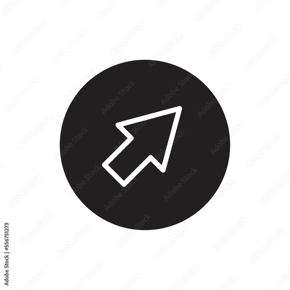 Cursor in a circle icon design. isolated on white background Cursor in a circle icon design. isolated on white background