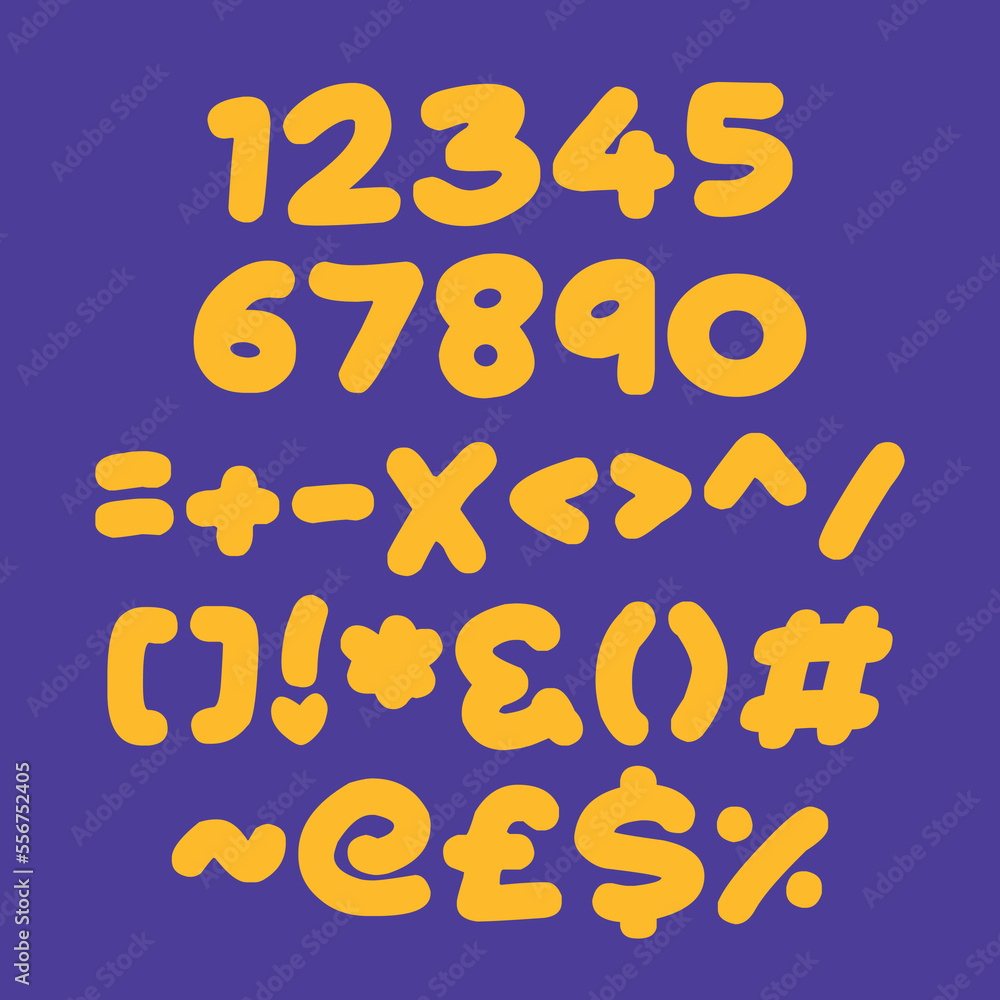 Maths numbers and symbols vector illustration Maths numbers and symbols vector illustration