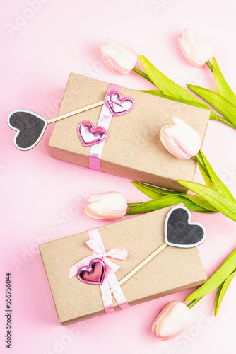 Zero waste gift concept. Handcrafted eco style, Valentine's, Mother's Day or Wedding decoration