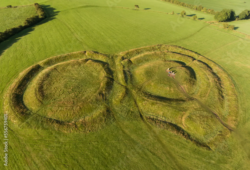 Aerial view of the Hill of Tara, ancient burial and ceremonial site, County Meath, Leinster, Ireland photo