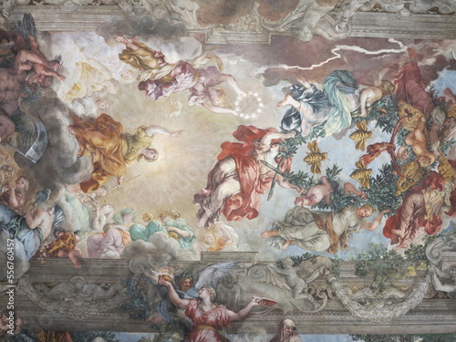 Canvas Print Palazzo Barberini Ceiling Fresco Detail in Rome, Italy