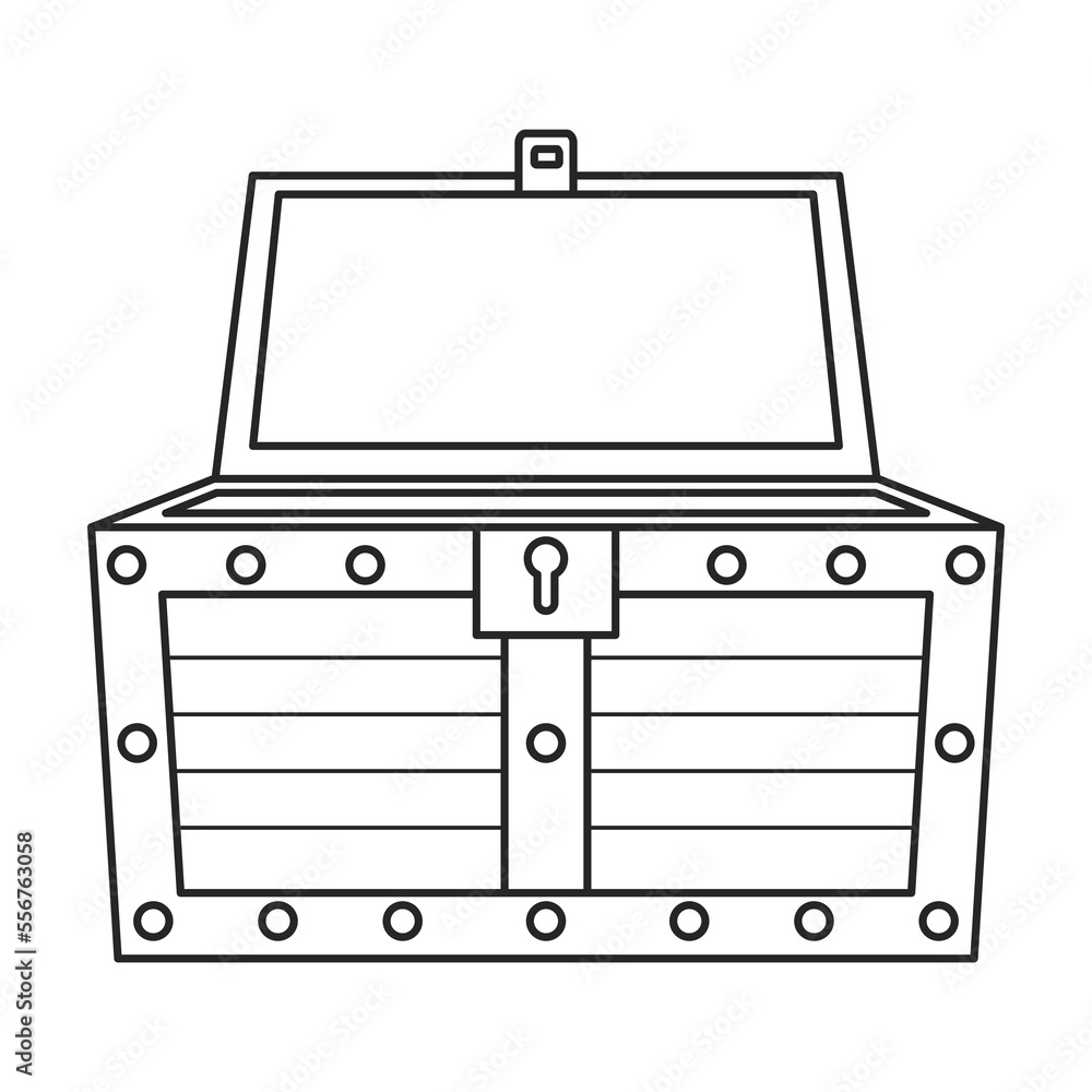 Fototapeta premium Chest treasure vector icon.Outline vector icon isolated on white background chest treasure.