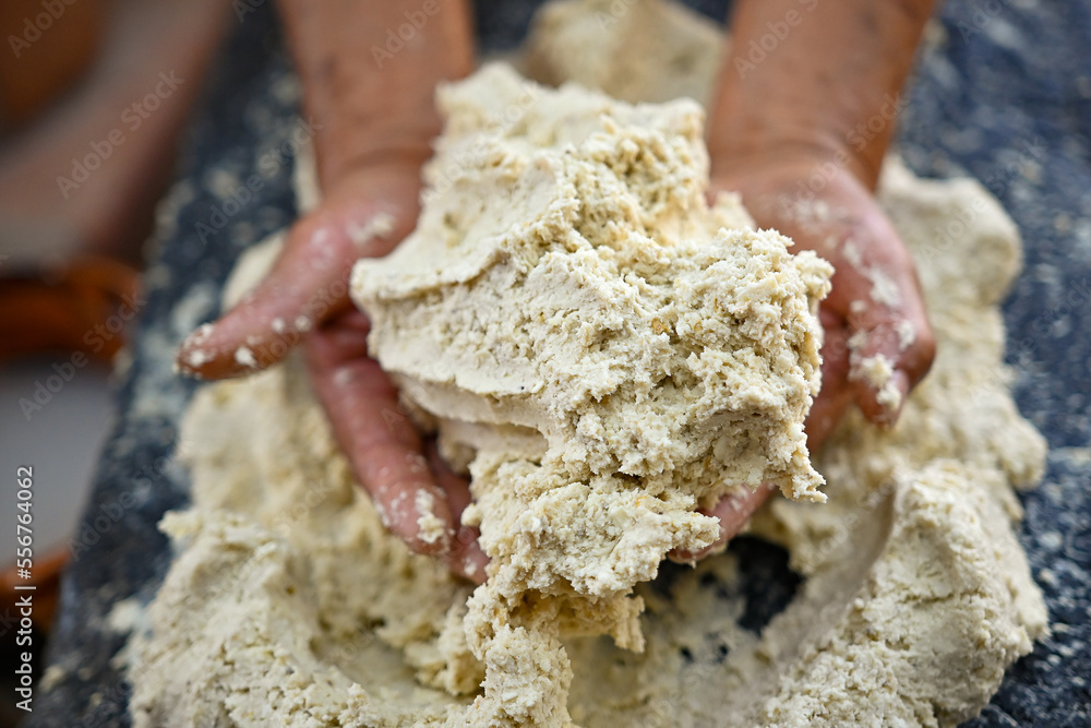 Corn dough to make tortillas and itacates. Mexican gastronomic tradition. Culinary art Corn dough to make tortillas and itacates. Mexican gastronomic tradition. Culinary art