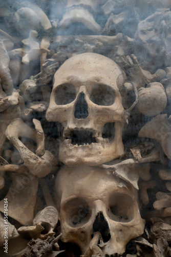 Crypt containing remains of martyrs in Cathedral of Saint Mary of the Announcement, Otranto, Italy