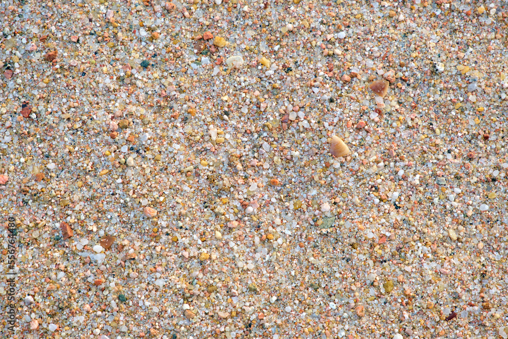 Flat view of clean yellow sand surface covering seaside beach. Sandy texture Flat view of clean yellow sand surface covering seaside beach. Sandy texture